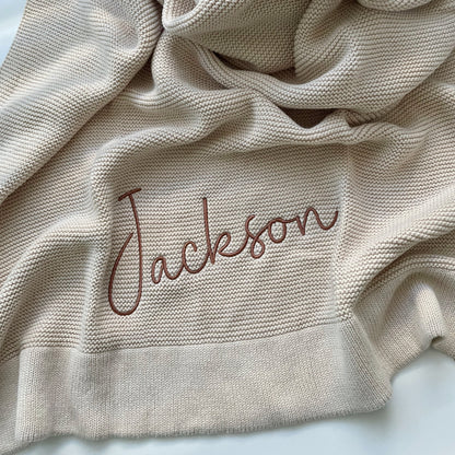 PRE ORDER//Personalised Blanket Oatmeal