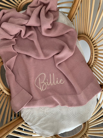 PRE ORDER//Personalised Blanket Rose Pink