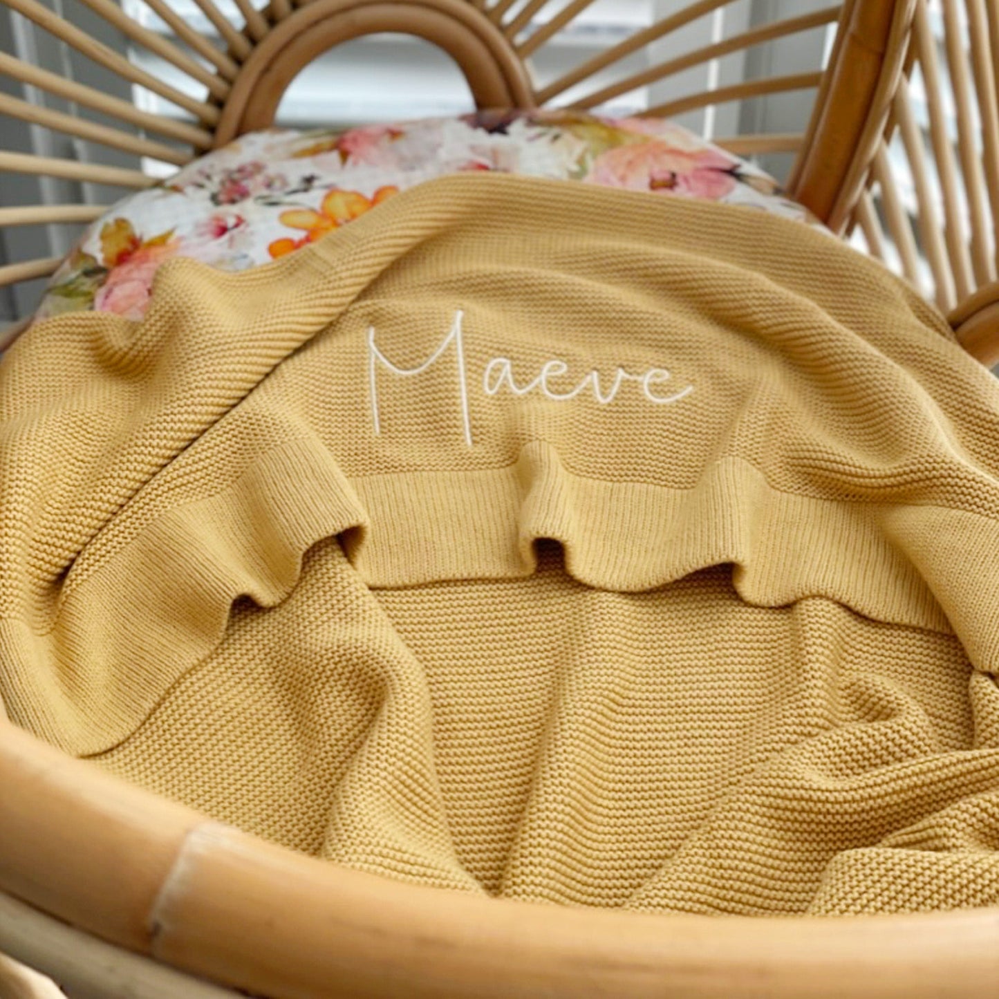 Personalised Blanket Mustard