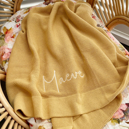 Personalised Blanket Mustard