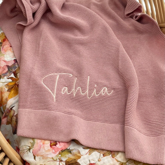 PRE ORDER//Personalised Blanket Rose Pink